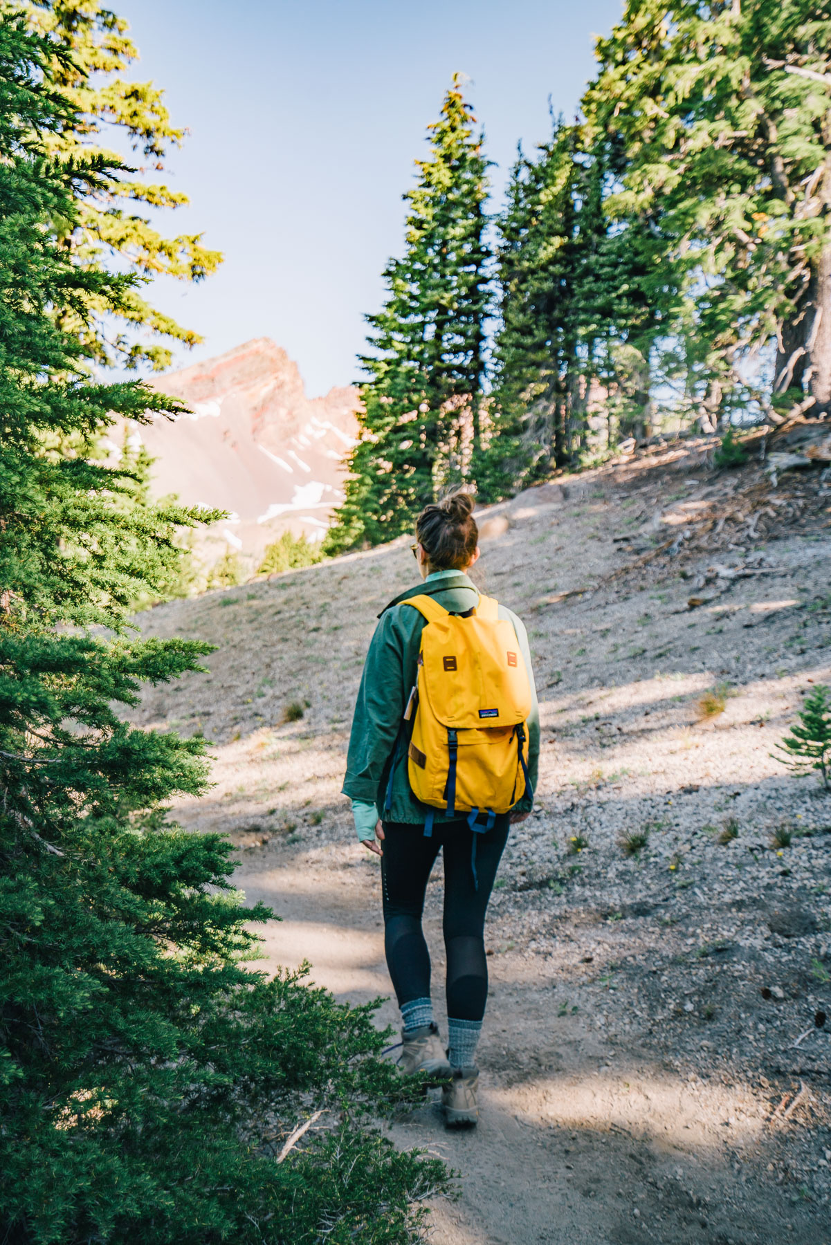hiker in forest in Oregon