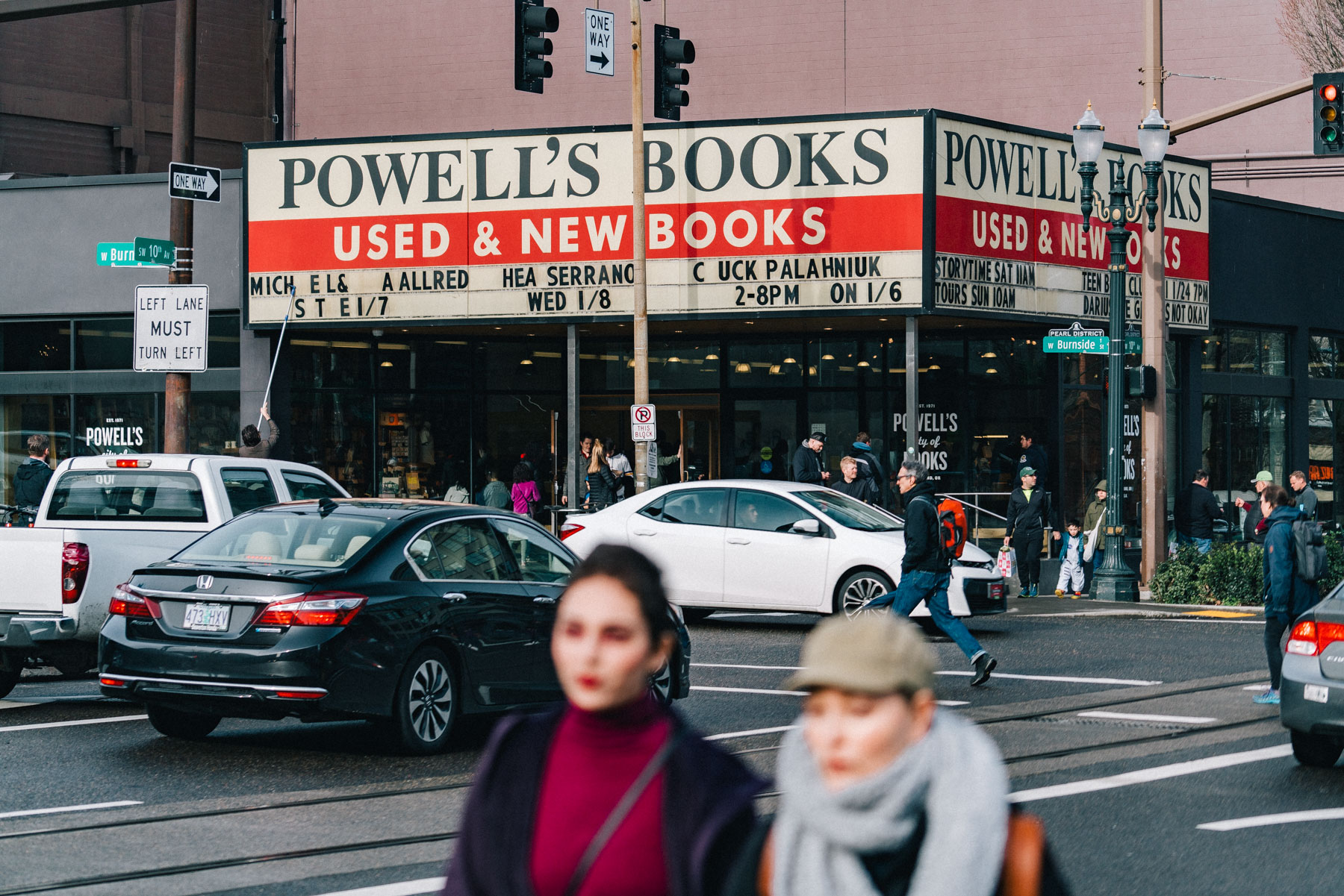 powells in winter in portland oregon