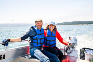 Crabbing on a boat near Tillamook