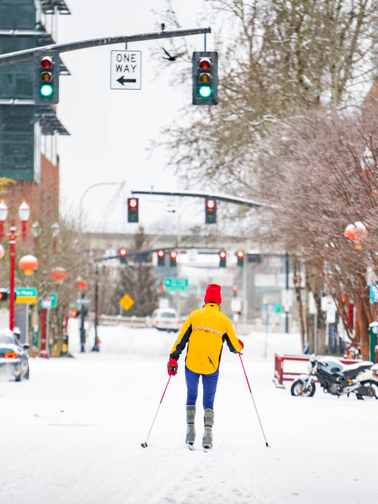 portland in the snow