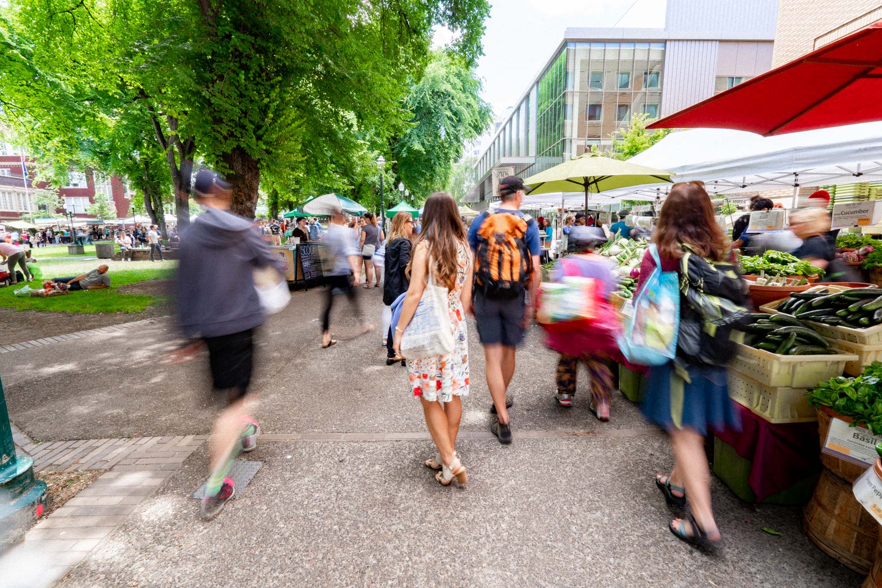 Portland farmers market with local produce and vendors