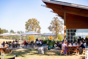 The patio at Stoller Family Estate