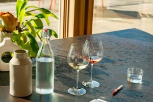 A tasting table at Domaine Roy & fils