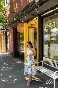 Storefronts and an ice cream shop along Mississippi Avenue in Portland Oregon