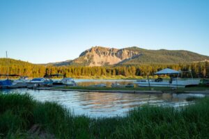 Paulina Lake and Paulina Peak