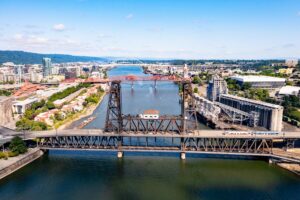 The Steel Bridge from above