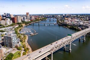 The Marquam Bridge over the Willamette