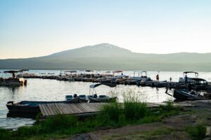 Diamond Lake marina and Mt. Bailey