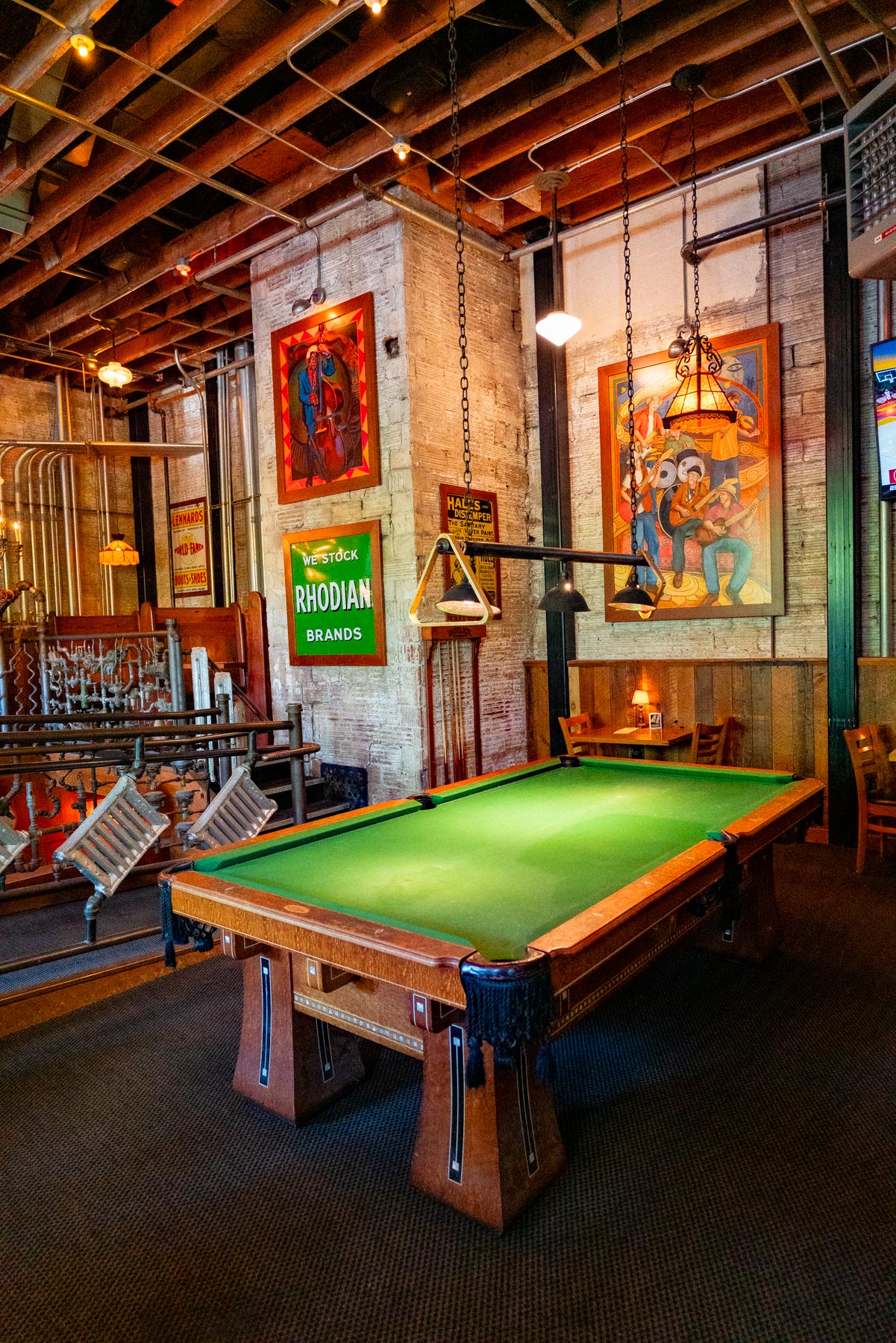 The pool-table room inside McMenamins Kennedy School in Portland