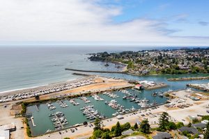 The harbor at Brookings from above